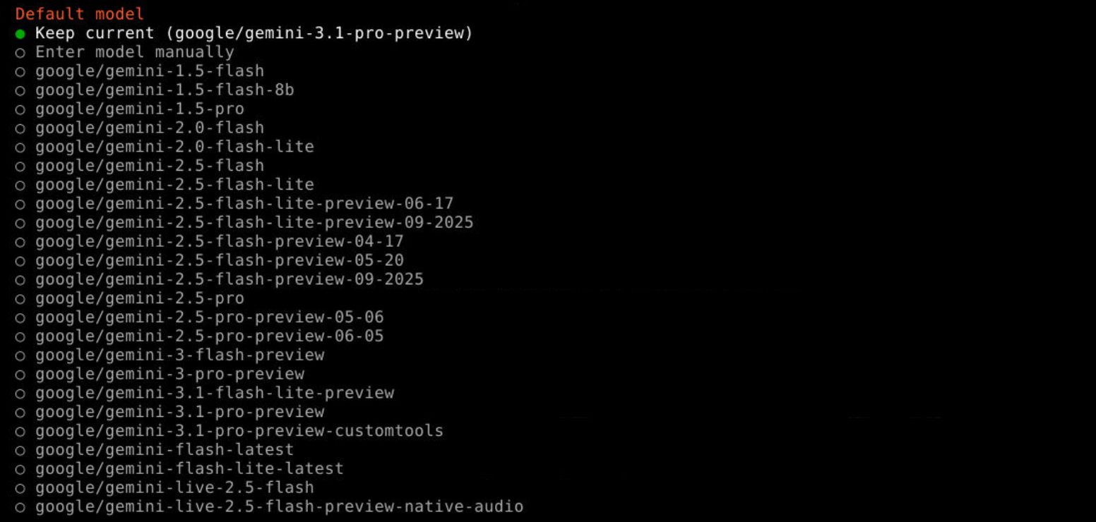 Google model selection